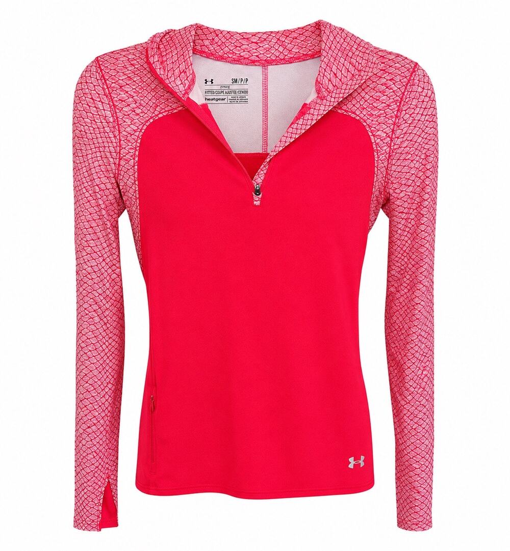 Under Armour HeatGear Women’s Long Sleeve Shirt Small Pink Athletic Thumb Holes